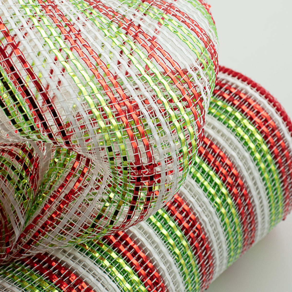 10" Wide Foil Stripes Poly Deco Mesh: Christmas Multi (10 Yards) Lifestyle Photo