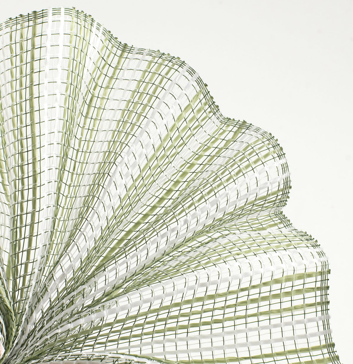 10" Wide Strip Mesh: Sage Green & White Lifestyle Photo