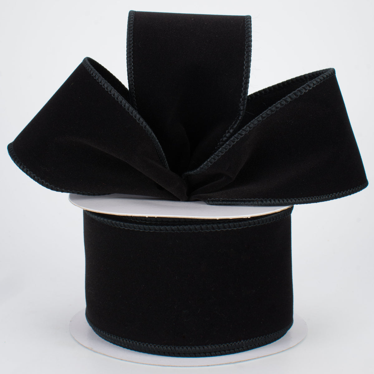2.5" Wired Velvet Ribbon: Black (10 Yards) Lifestyle Photo