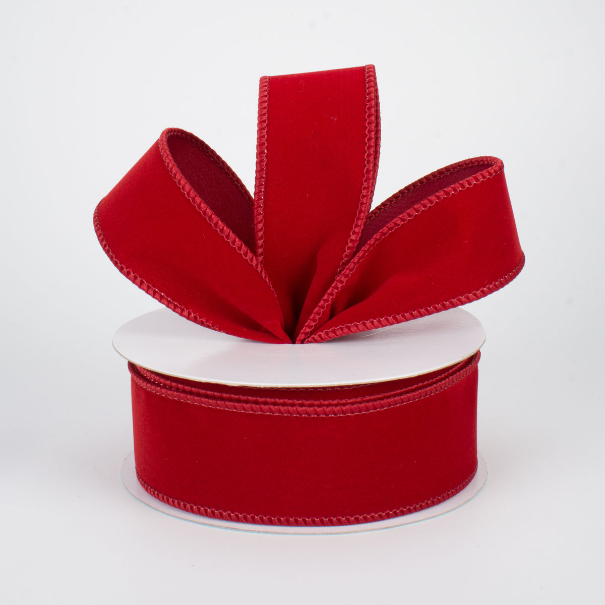 1.5" Wired Velvet Ribbon: Cranberry Red (10 Yards) Lifestyle Photo