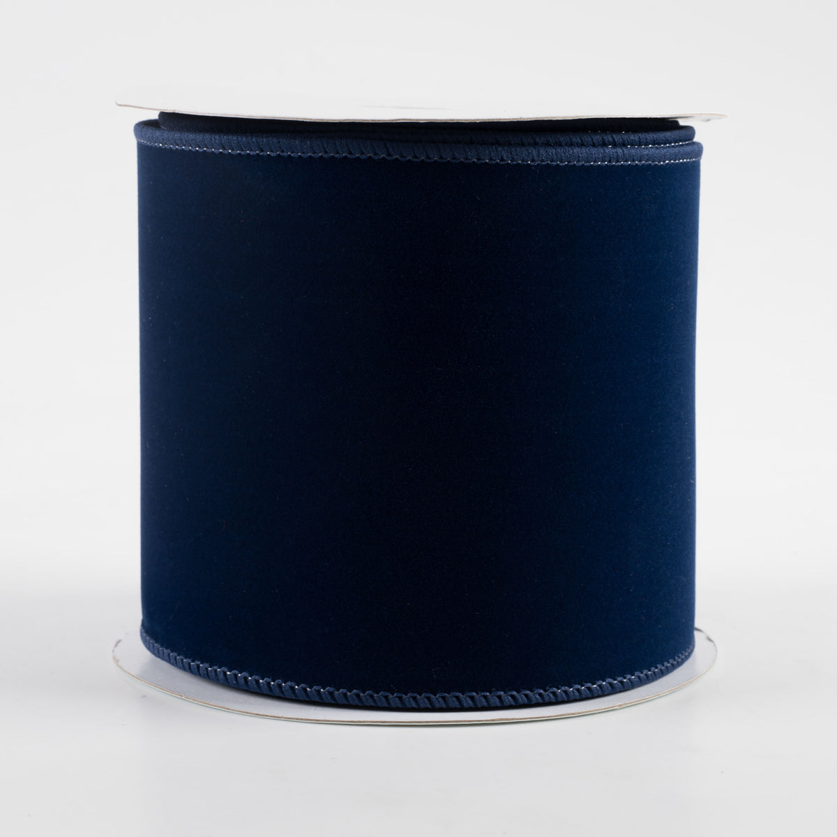 4" Wired Velvet Ribbon: Deep Navy Blue (10 Yards)