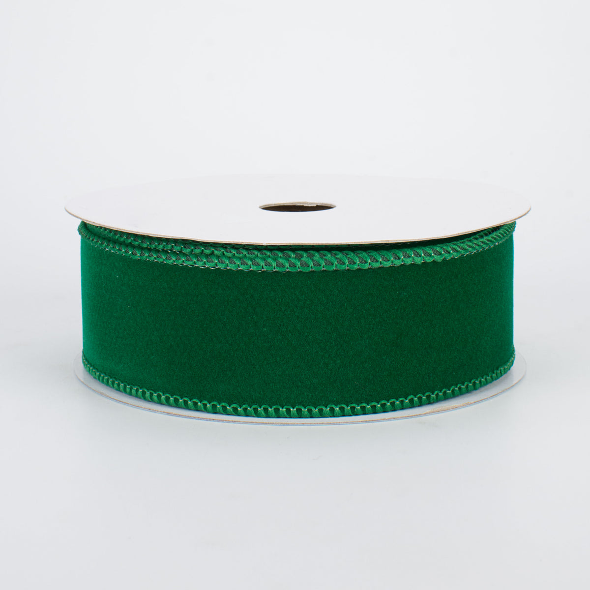 1.5" Wired Velvet Ribbon: Emerald Green (10 Yards)