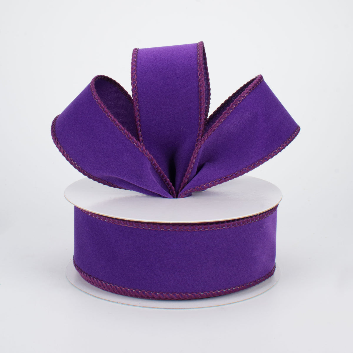 1.5" Wired Velvet Ribbon: Purple (10 Yards) Lifestyle Photo