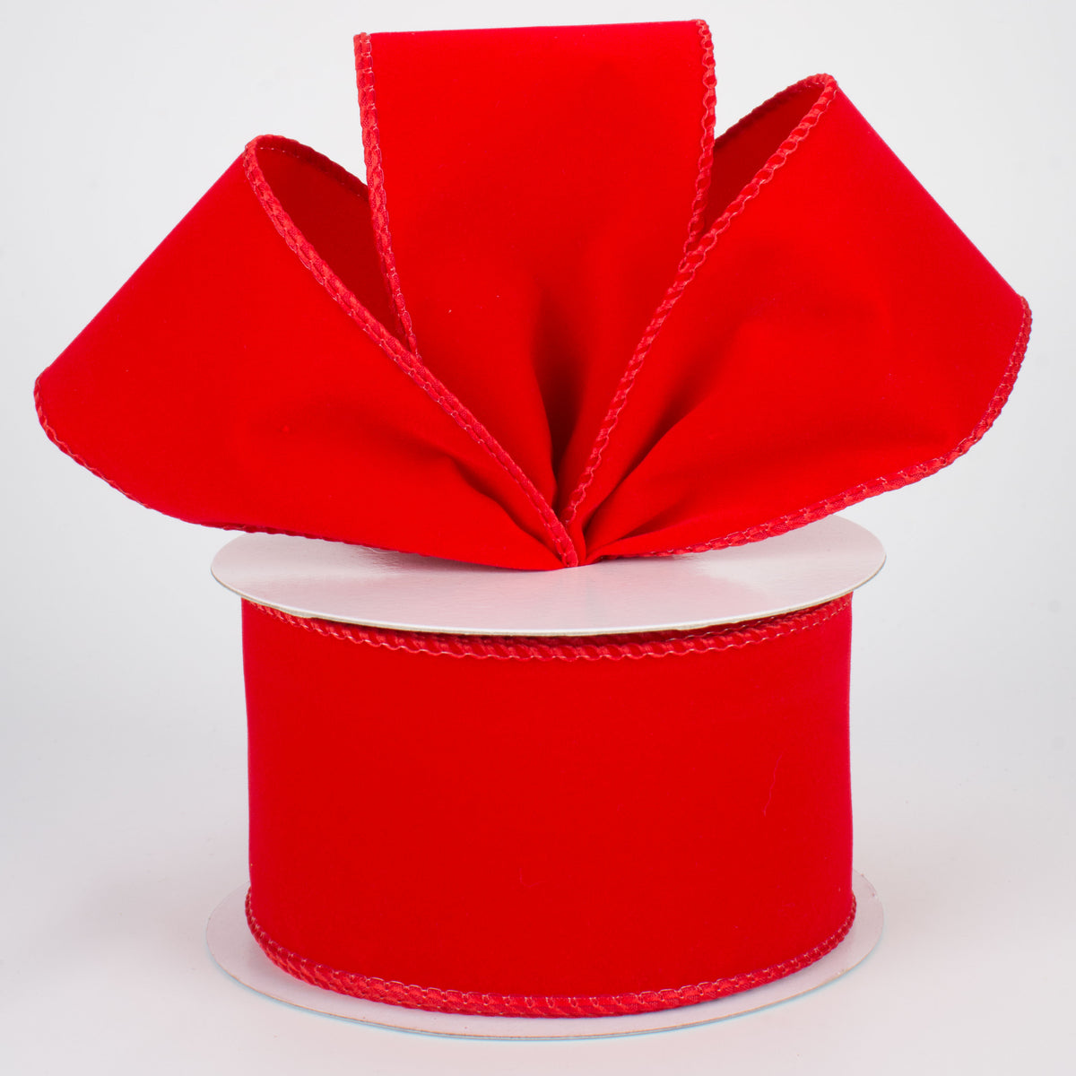 2.5" Wired Velvet Ribbon: Red (10 Yards) Lifestyle Photo