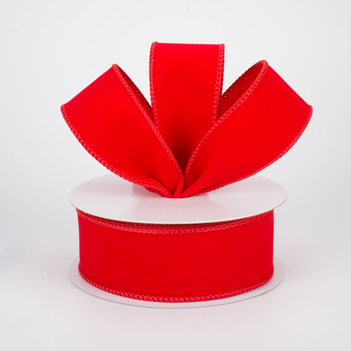 1.5" Wired Velvet Ribbon: Red (10 Yards) Lifestyle Photo