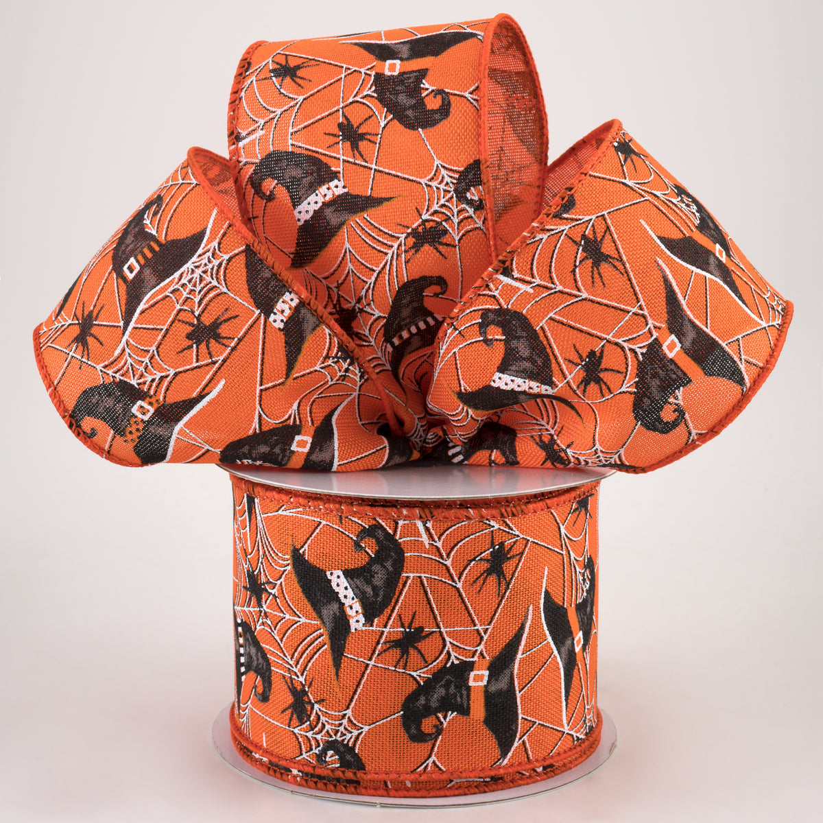 2.5" Witch Hats and Spiders Ribbon: Orange (10 Yards) Lifestyle Photo