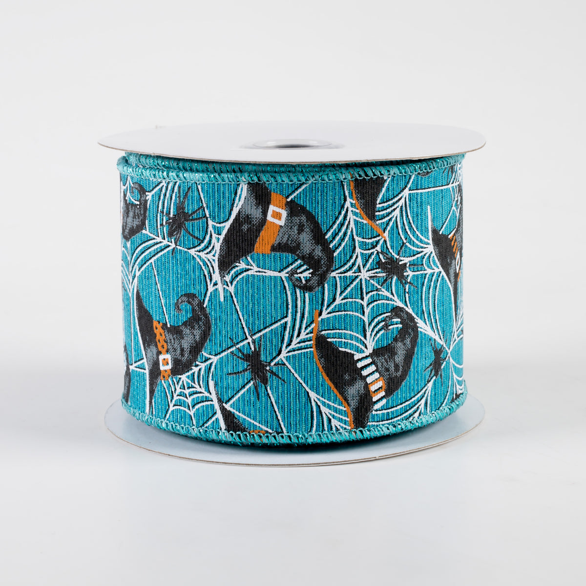2.5" Witch Hats & Spiders Ribbon: Turquoise (10 Yards)