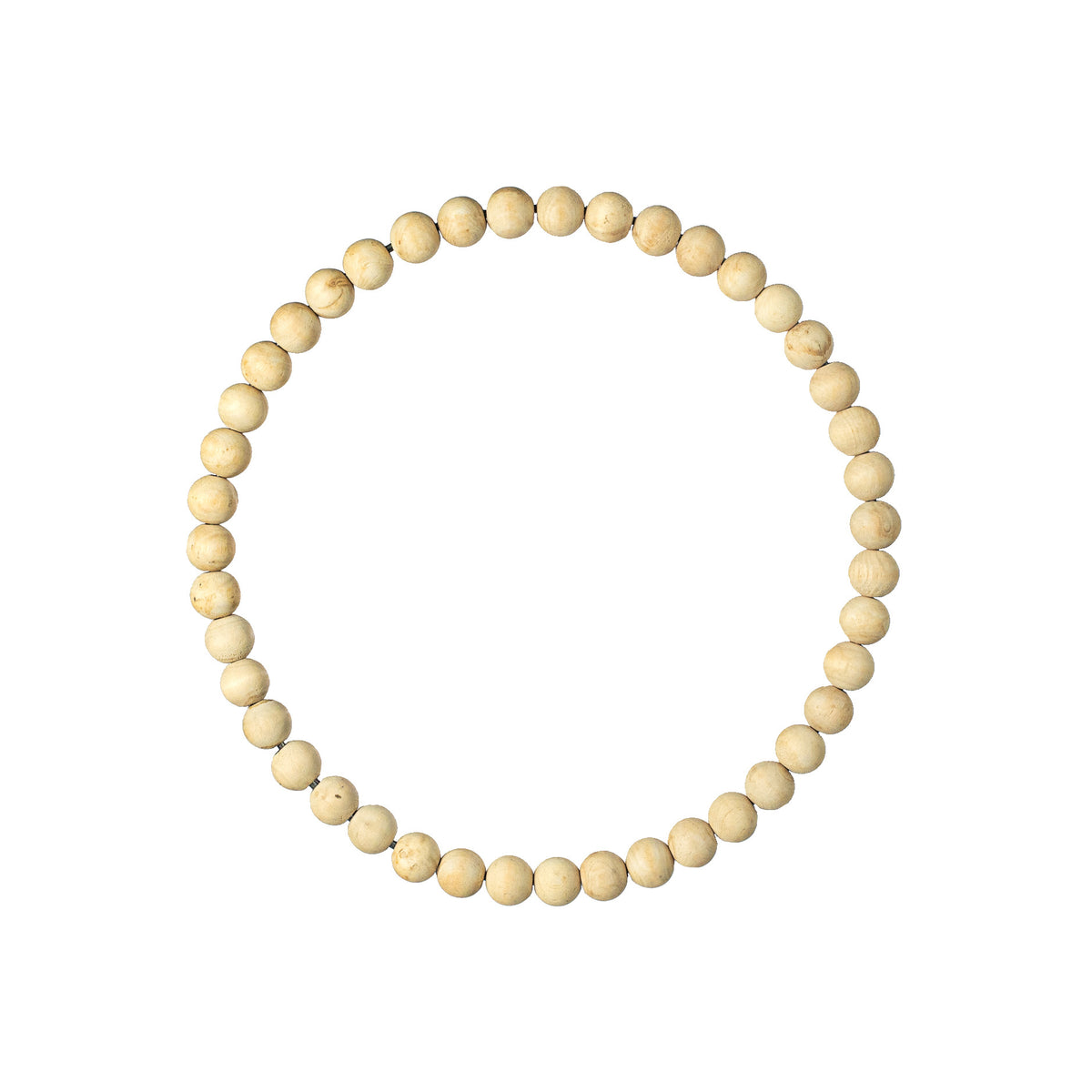 13" Wood Bead Wreath: Bleached Item Number: MY102530