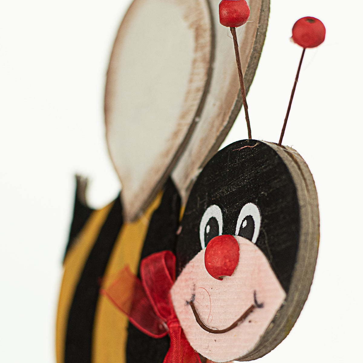 6" Wooden Bee Ornament detail photo 3