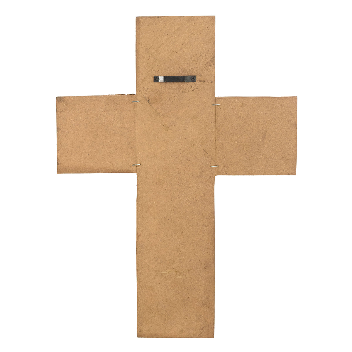 16" Wooden Cross Hanger: Dark Natural detail photo 5
