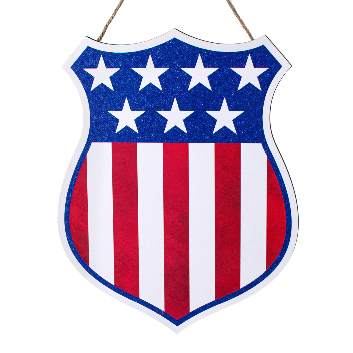 12" Wooden Sign: American Flag Badge Item Number: AP8894