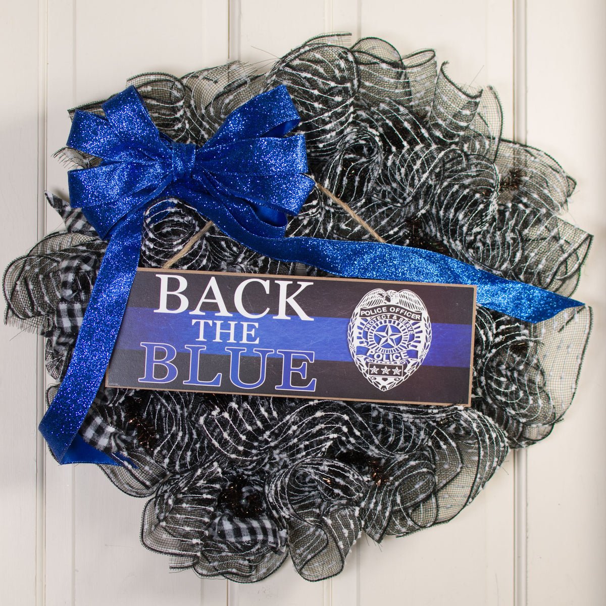 15" Wooden Sign: Back The Blue Lifestyle Photo