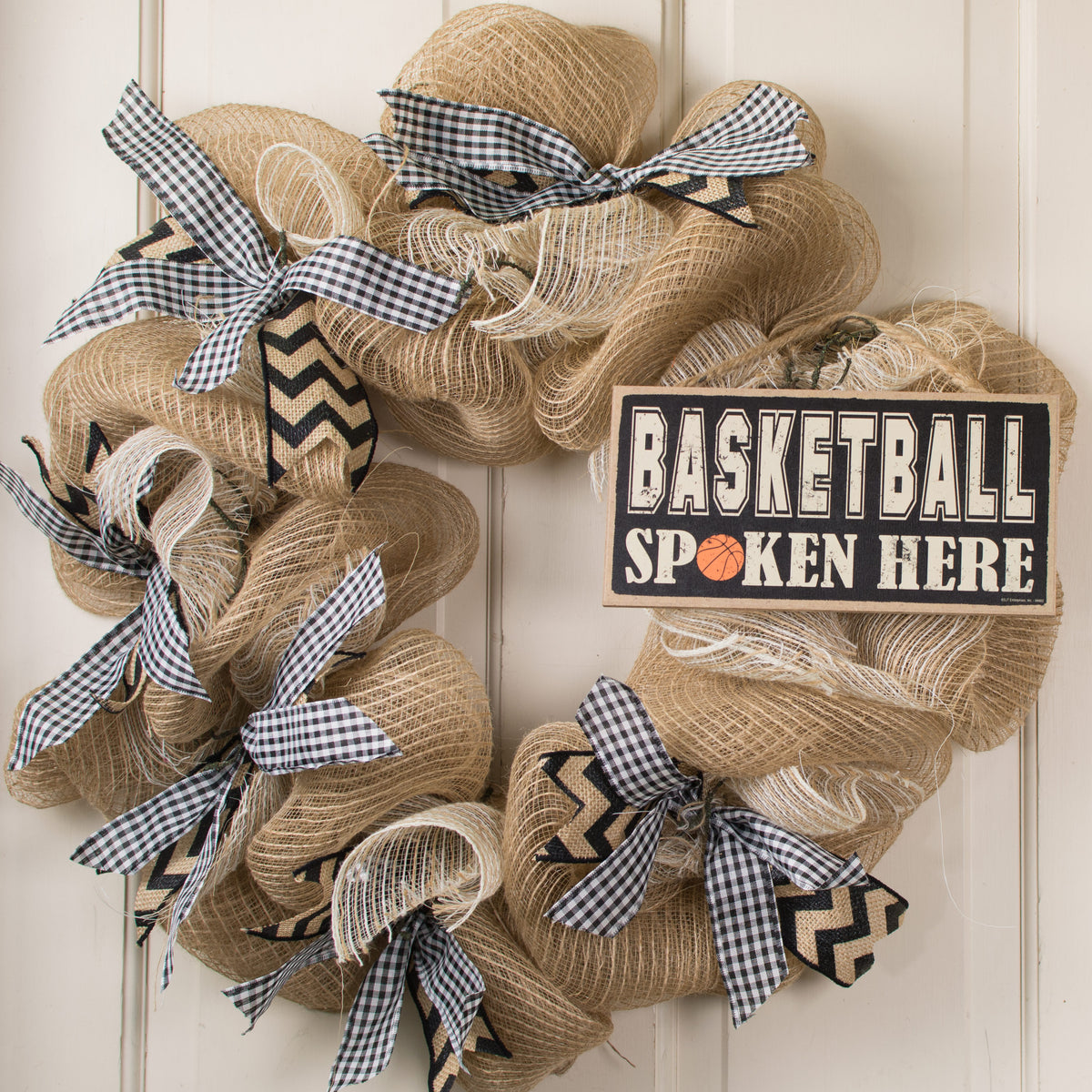 10" Wooden Sign: Basketball Spoken Here Lifestyle Photo