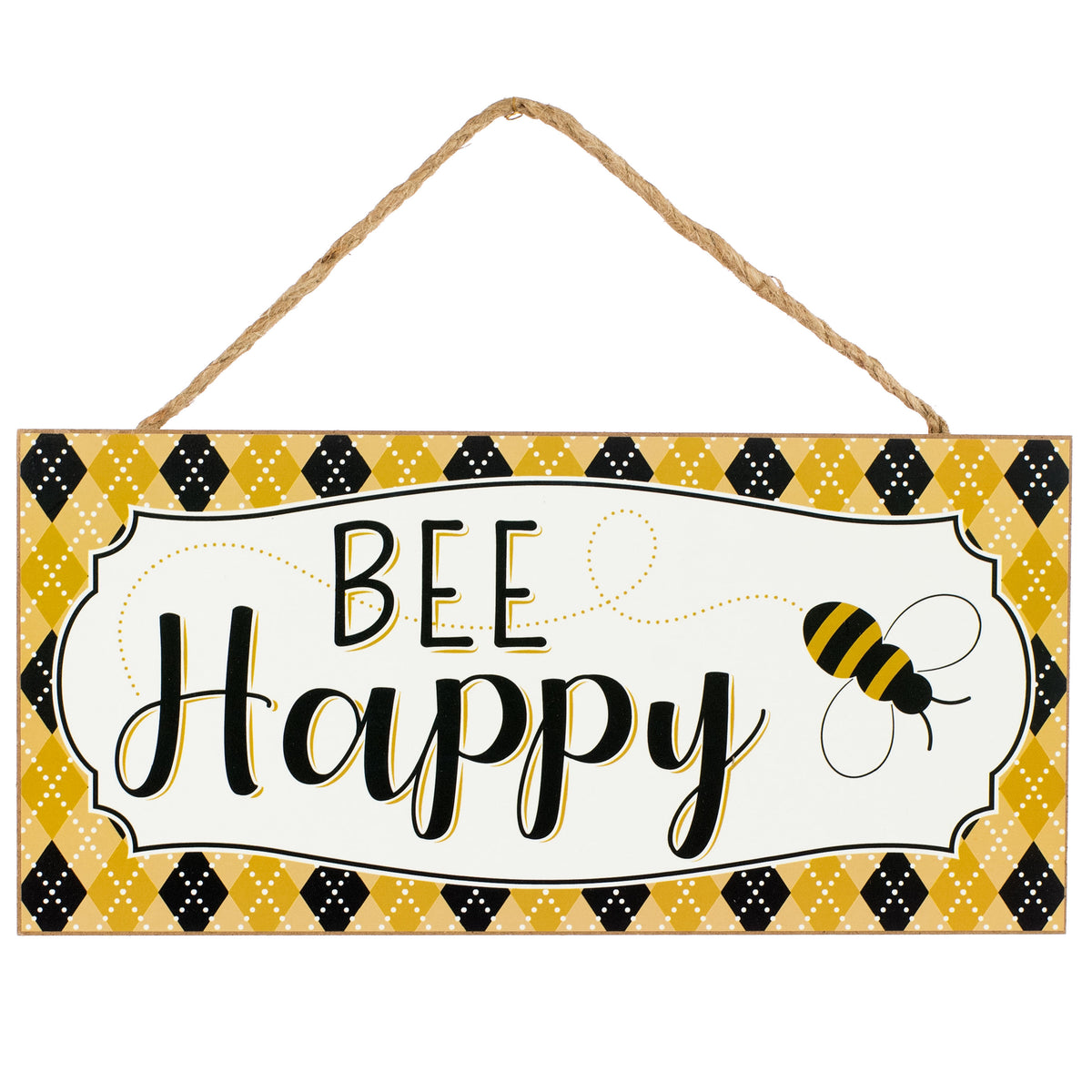 12" Wooden Sign: Bee Happy Item Number: AP8492
