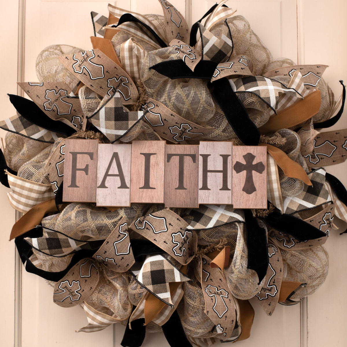 14" Wooden Sign: Faith Blocks Lifestyle Photo
