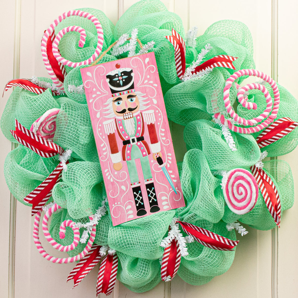 12" Wooden Sign: Glitter Pink Nutcracker Lifestyle Photo