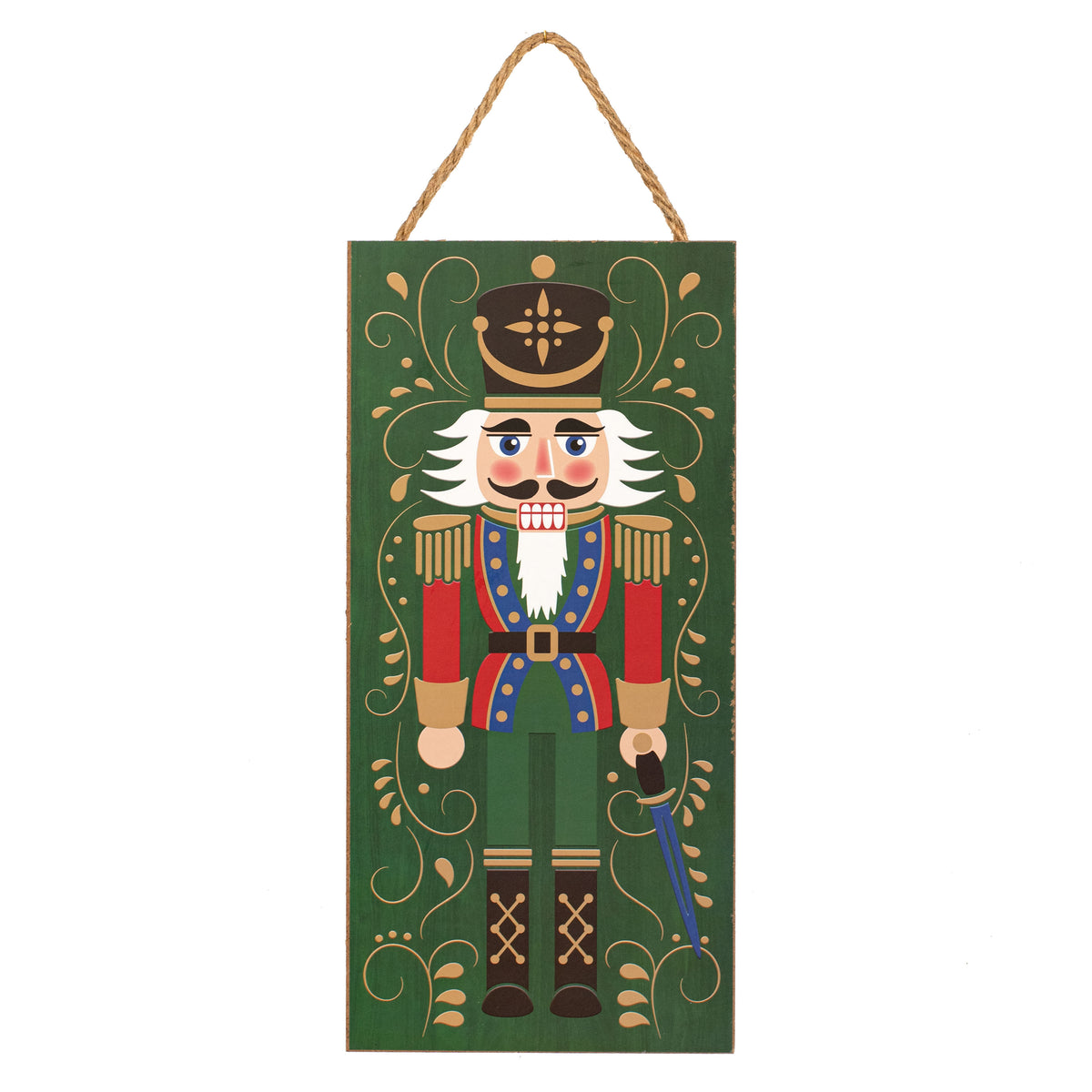 12" Wooden Sign: Green Nutcracker Item Number: AP8544