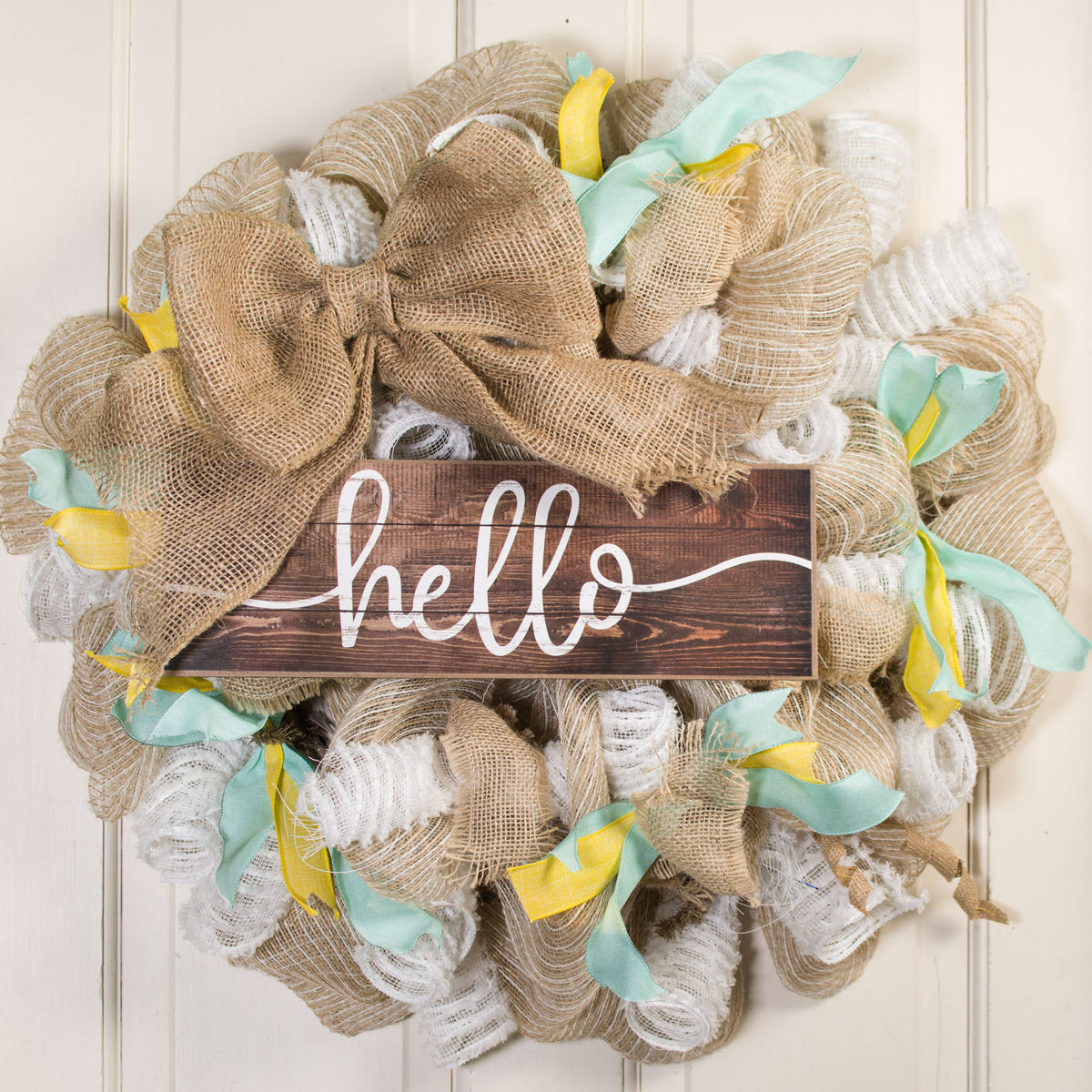 15" Wooden Sign: Hello Lifestyle Photo