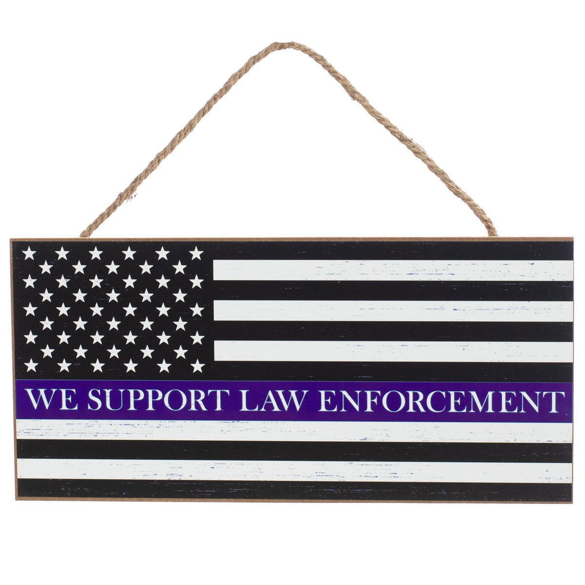 12" Wooden Sign: Law Enforcement Flag Item Number: AP8319