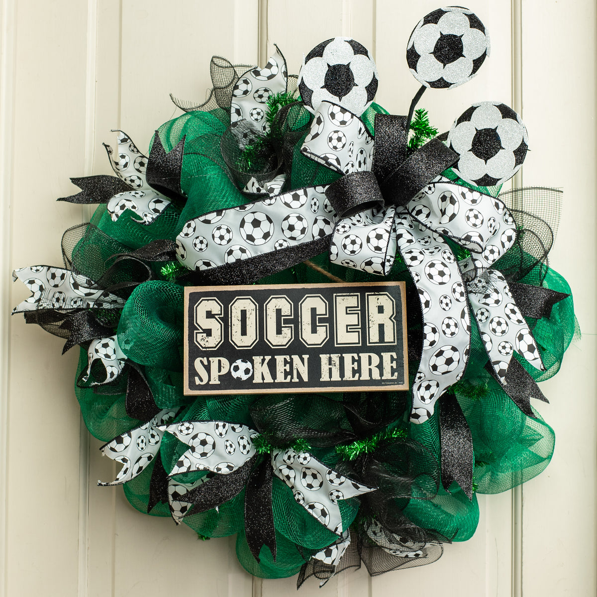 10" Wooden Sign: Soccer Spoken Here Lifestyle Photo