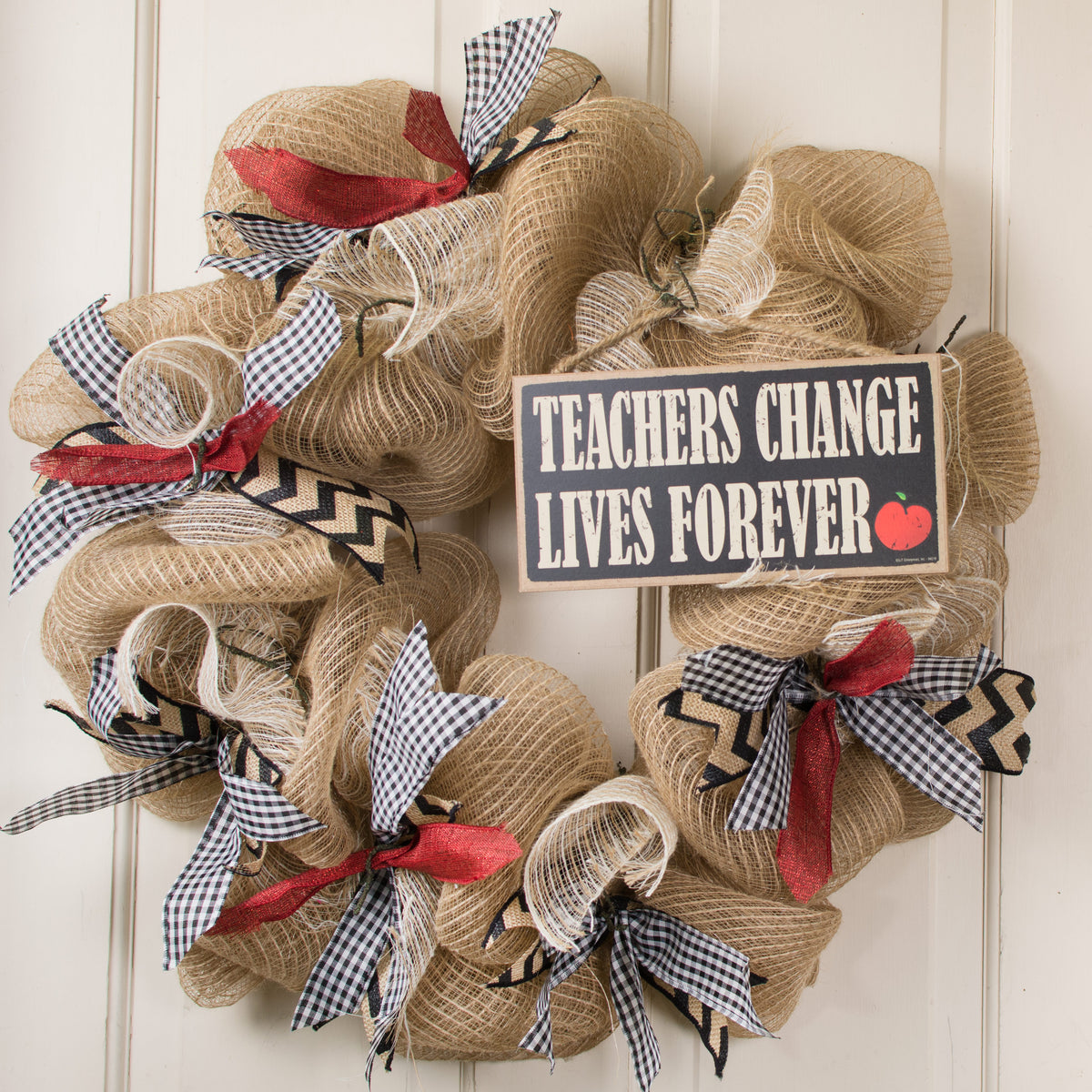 10" Wooden Sign: Teachers Change Lives Lifestyle Photo