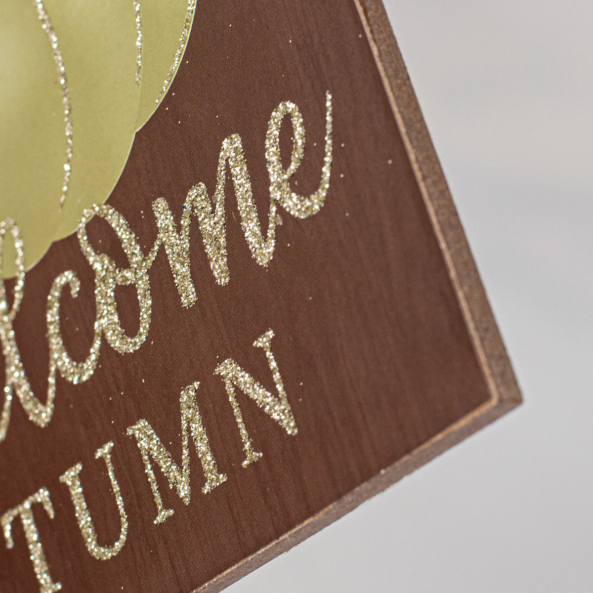 12" Wooden Sign: Welcome Autumn Pumpkin Tag detail photo 3