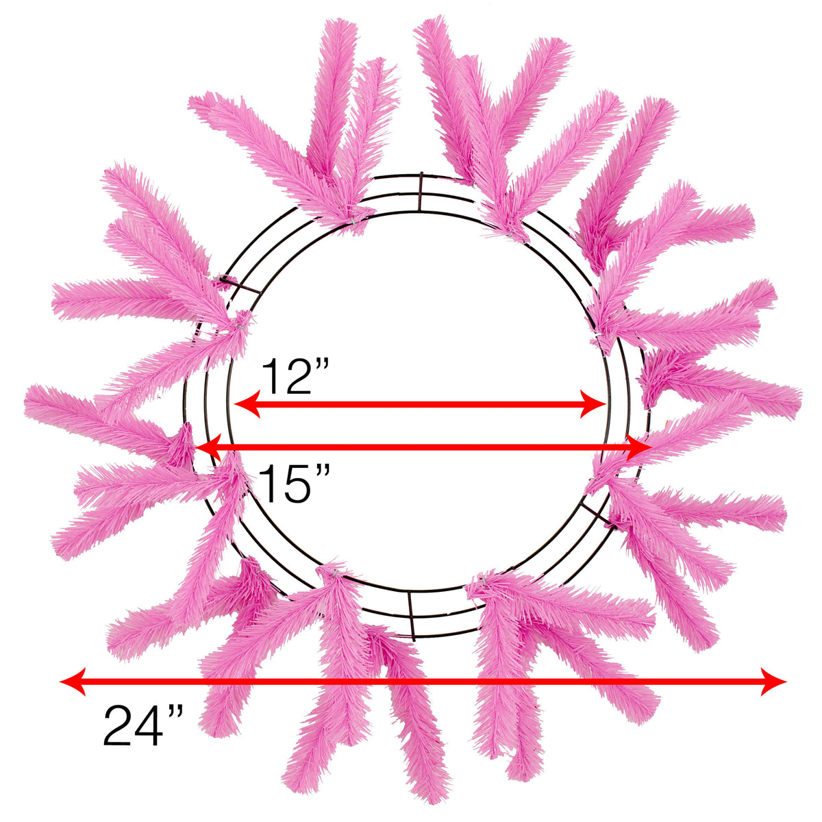 15-24" Work Wreath Form: Pink Lifestyle Photo