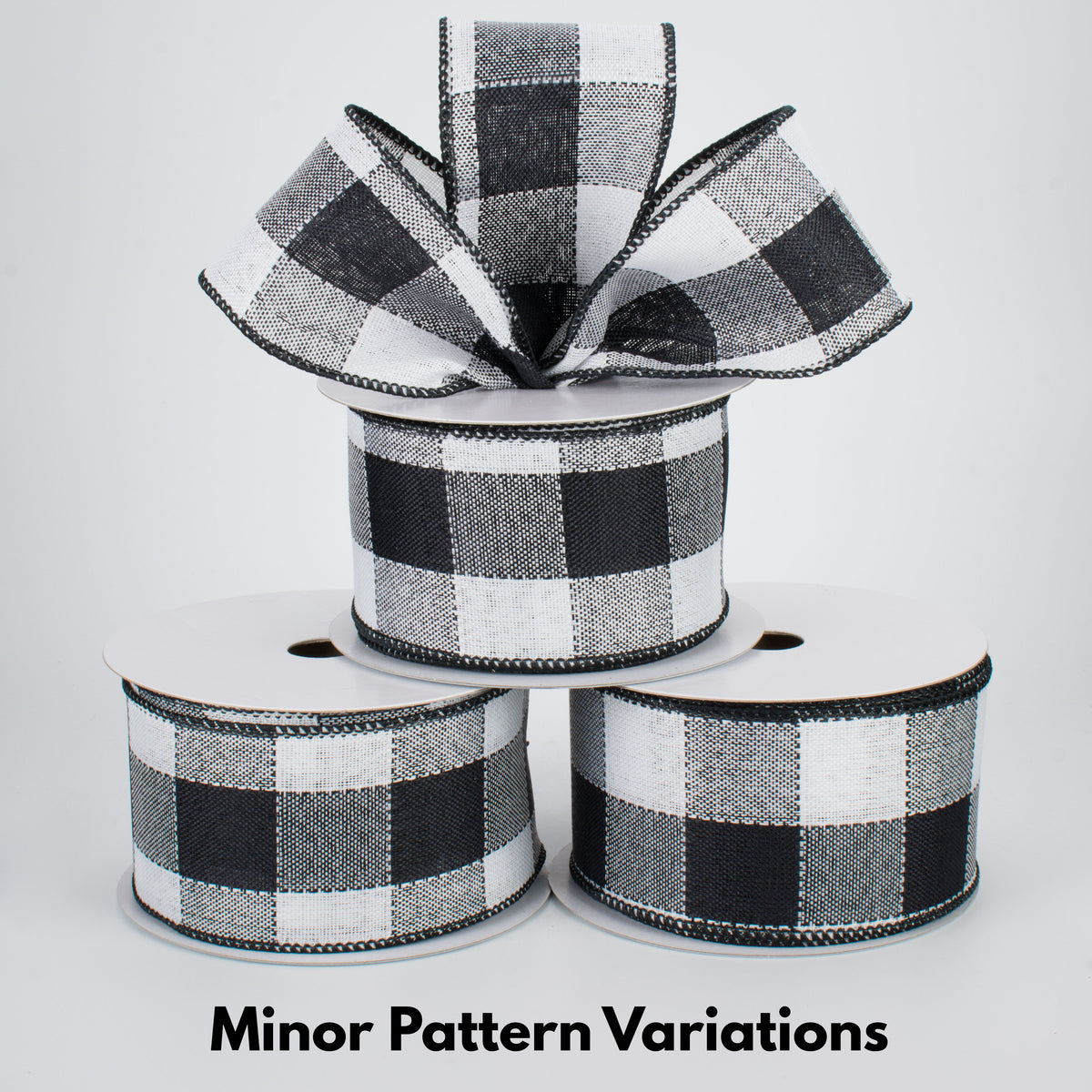 2.5" Woven Check Ribbon: Black & White (10 Yards) Lifestyle Photo