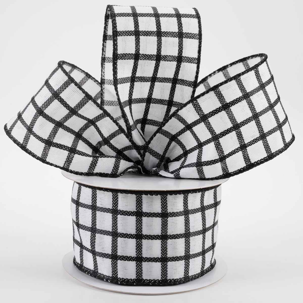 2.5" Woven Trellis Ribbon: White & Black (10 Yards) Lifestyle Photo